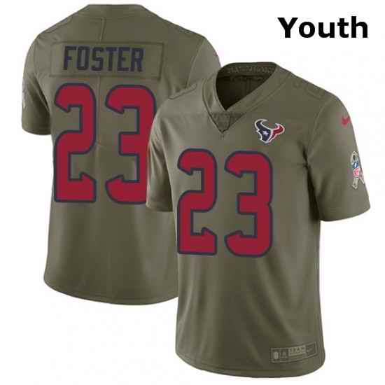 Youth Nike Houston Texans 23 Arian Foster Limited Olive 2017 Salute to Service NFL Jersey